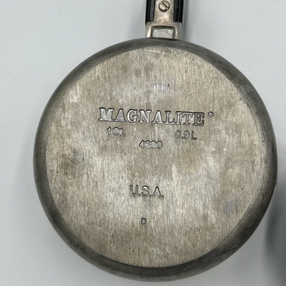 Vintage Magnalite 1 Qt Quart Sauce Pan Double Spout Silver Made In USA Cookware